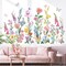 Garden Flower Wall Stickers Wildflower Iris Daisy Floral Butterflies Peel (Multi)